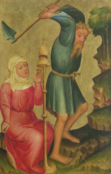 Adam and Eve at Work, detail from the Grabow Altarpiece a Meister Bertram