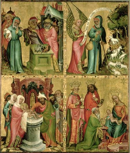 Joachim's Sacrifice, the Circumcision of Christ, the Annunciation to St. Joachim and the Adoration o a Meister Bertram