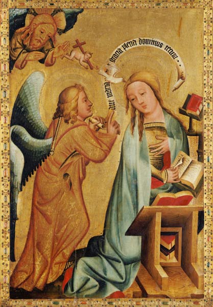 The Annunciation from the High Altar of St. Peter's in Hamburg, the Grabower Altar a Meister Bertram