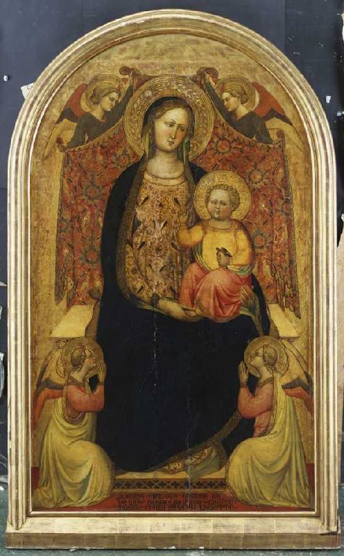 Madonna on the throne with four angels a Meister der hl.Verdiana
