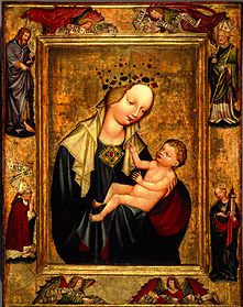 Mother of God with child votive picture out of the cathedral to Breslau a Meister der Madonna von Wyszobród