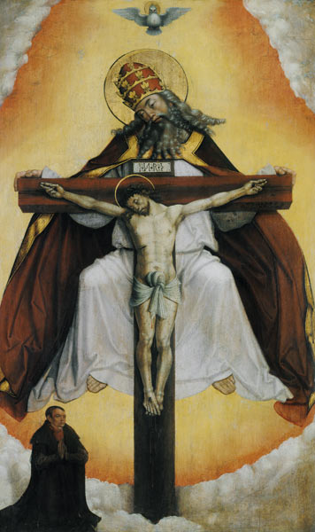The sacred Trinity. a Meister des Altars von Leitmeritz