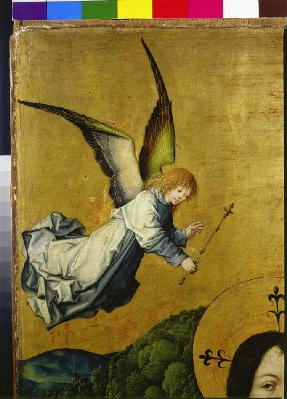 Blessing angel detail from the panel resurrection Christi. a Meister des Hausbuches