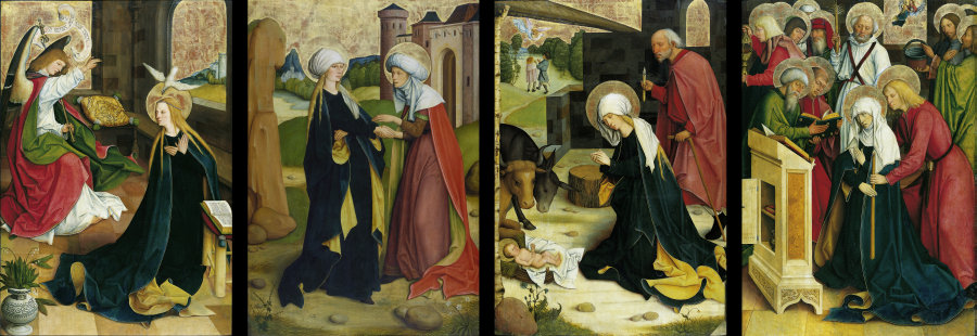Pfullendorf Altarpiece: Annunciation, Visitation, Nativity, Death of the Virgin a Meister des Pfullendorfer Altars