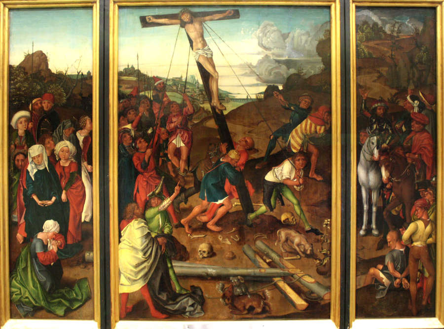 Raising of the Cross a Meister des Stötteritzer Altars