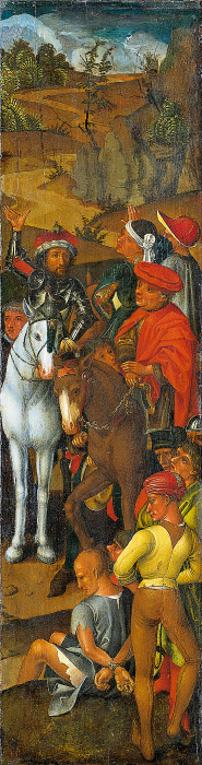 Raising of the Cross (Right Wing of the Triptych) a Meister des Stötteritzer Altars