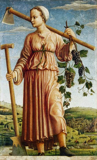 The Muse Polyhymnia as an inventor of the agriculture. a Meister (Ferraresischer)