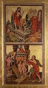 Altar panels in the Erfurt Cathedral: Resurrection and hellish trip Christi a Meister (Fränkischer)
