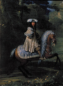 Portrait of a rider in a distinguished dress a Meister (Französischer)