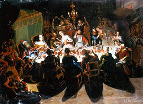 The Banquet of Belshazzar a Meister (Holländischer)