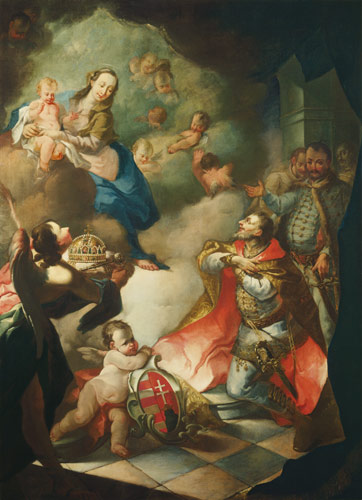 St. Stephan offers the Holy Virgin his Crown a Meister (unbekanner ungarischer)