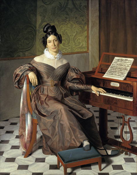 The singer Isabella Colbran a Maestro (sconosciuto ex Waldmüller)