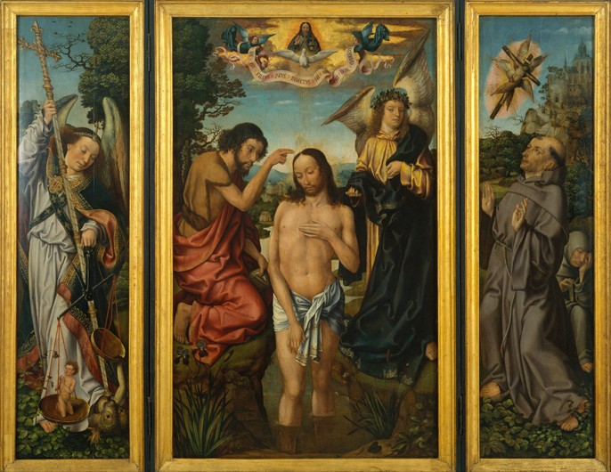 Triptych of the Baptism of Christ a Meister von Frankfurt