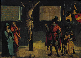 Crucifixion Christi with Johannes and Maria as well as a founder a Meister von Messkirch