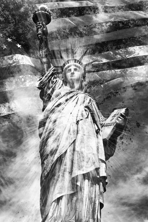 Arte monocromatica NYC Statua della Libertà a Melanie Viola