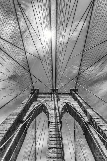 NEW YORK CITY Ponte di Brooklyn im Dettaglio | Monochrom