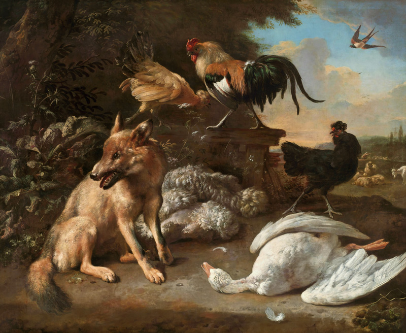 Still Life with Animals a Melchior de Hondecoeter