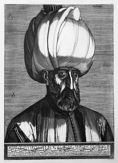 Suleiman the Magnificent; engraved in Constantinople a Melchior Lorck