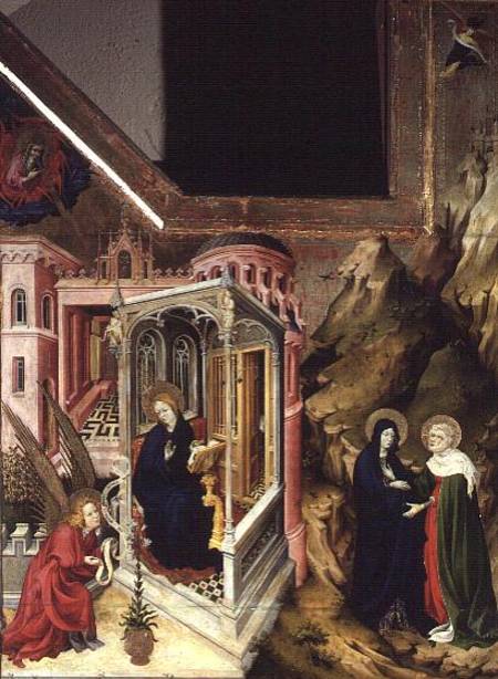 Altarpiece of the Chartreuse de Champmol, left hand side depicting the Annunciation and the Visitati a Melchoir Broederlam