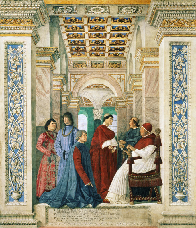 Pope Sixtus IV (1414-84) (Francesco della Rovere) Installs Bartolommeo Platina as Director of the Va a Melozzo da Forli
