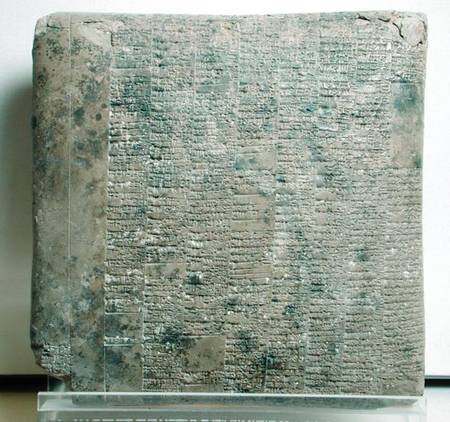 Tablet with cuneiform script listing agricultural records a Mesopotamian