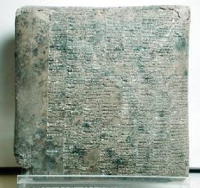 Tablet with cuneiform script listing agricultural records