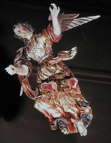 An angel above the altarpiece of the Chapel of St. Joseph a Scuola Messicana