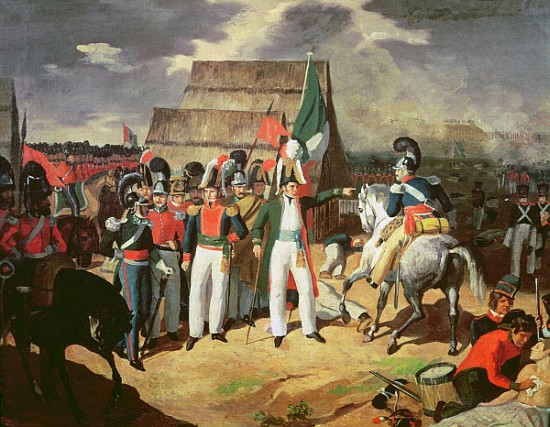 Santa Anna defies the Spanish troops of Ferdinand VII a Scuola Messicana