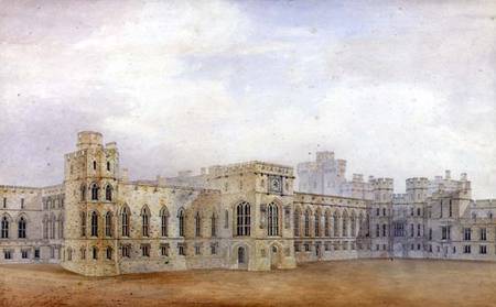 Windsor Castle and the North East View of the Upper Ward (pen & ink and w/c on paper) a Michael Gandy