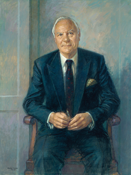 Portrait of Sir Christopher Benson, seated a Michael Noakes