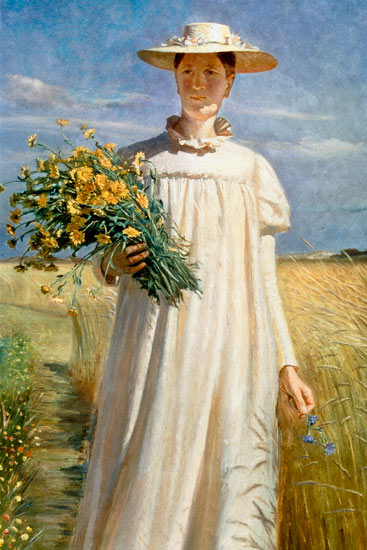 Anna Ancher returning from Flower Picking a Michael Peter Ancher