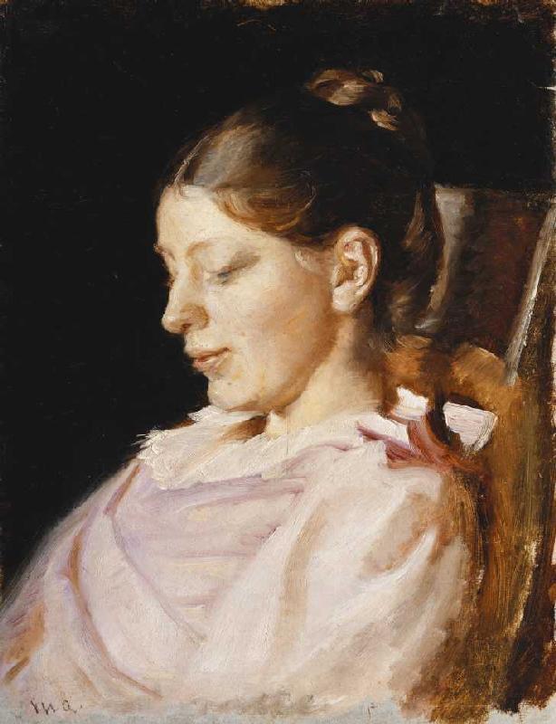 Portrait of Anna Ancher, the artist's wife a Michael Peter Ancher