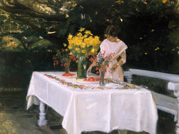 Bei Decken der Tafel. a Michael Peter Ancher