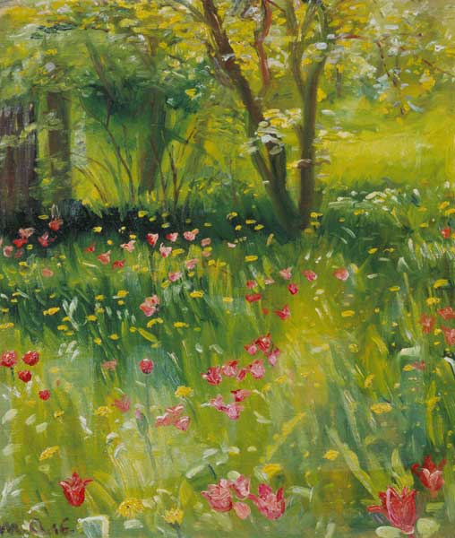 The spring garden a Michael Peter Ancher