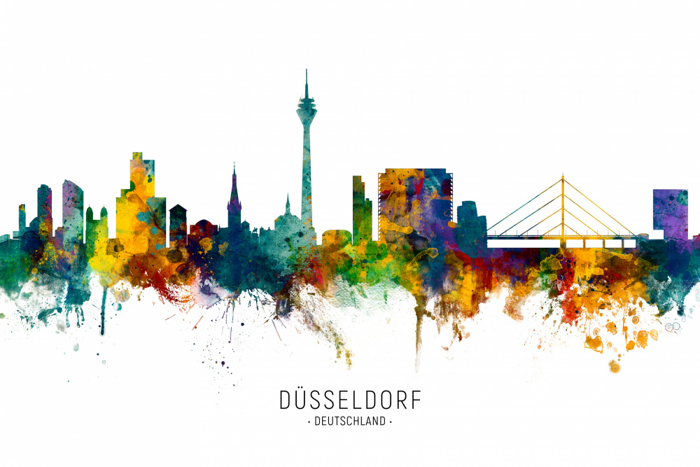 Düsseldorf Germany Skyline a Michael Tompsett