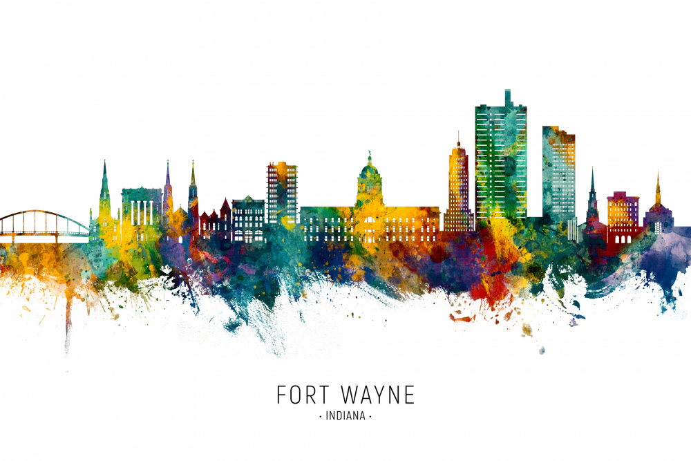 Fort Wayne Indiana Skyline a Michael Tompsett