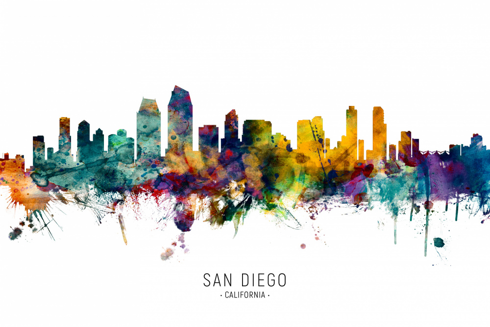 San Diego California Skyline a Michael Tompsett