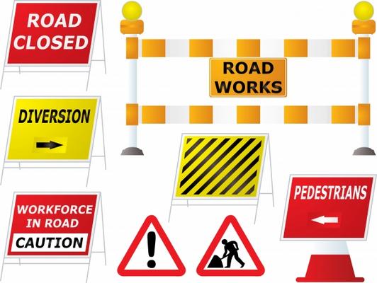 road work signs a Michael Travers