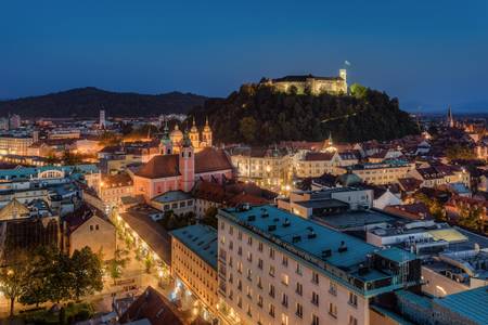 Blick über Ljubljana in Slowenien