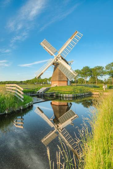 Windmühle Witte Lam bei Groningen in den Niederlanden