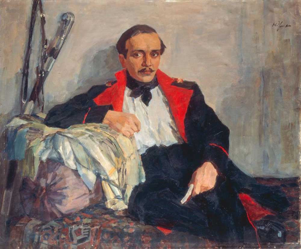 Portrait of the poet Mikhail J. Lermontow a Michail Jurijewitsch Lermontow