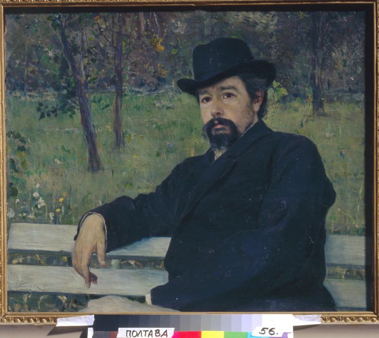 Portrait of the painter Nikolai Alexandrovich Yaroshenko (1846-1898) a Michail Wassiljew. Nesterow