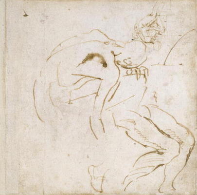 Figure Study, c.1511 (pen & ink on paper) a Michelangelo Buonarroti