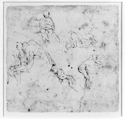 Figure study, c.1511 (pen & ink on paper) a Michelangelo Buonarroti