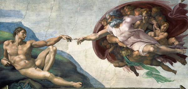 Creazione di Adamo a Michelangelo Buonarroti
