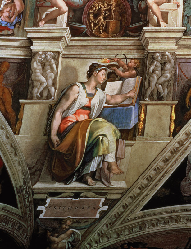 Sistine Chapel Ceiling: Eritrean Sibyl a Michelangelo Buonarroti