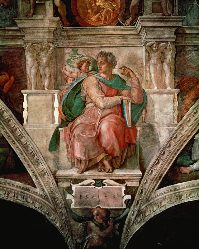 Sistine Chapel Ceiling: The Prophet Isaiah a Michelangelo Buonarroti