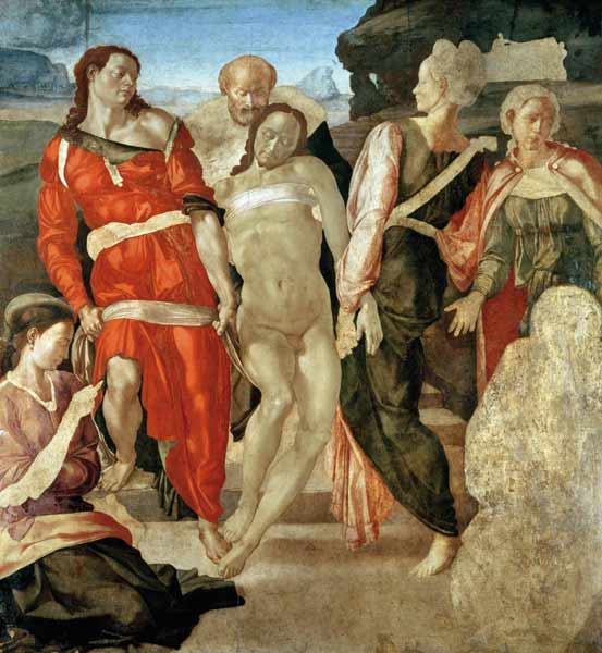 The Entombment (unfinished) (panel) a Michelangelo Buonarroti