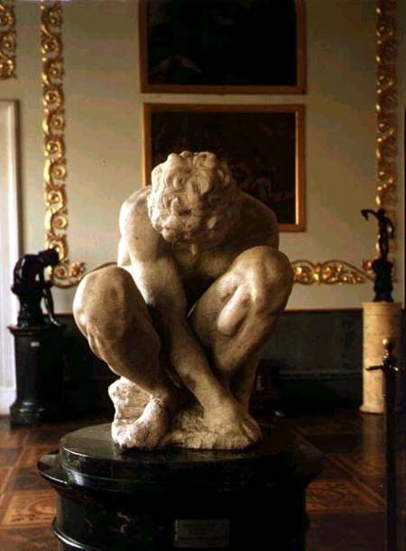Crouching Boy, sculpture a Michelangelo Buonarroti