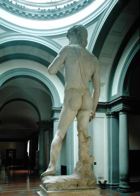 David, view from behind a Michelangelo Buonarroti